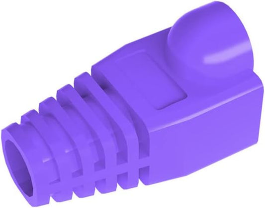 50 Pcs Cat5 Cat5E Cat6 Strain Relief Boot, RJ45 Plug Connector Cover Modular Network Plug Connector Cap Cable Connector Boots, Purple