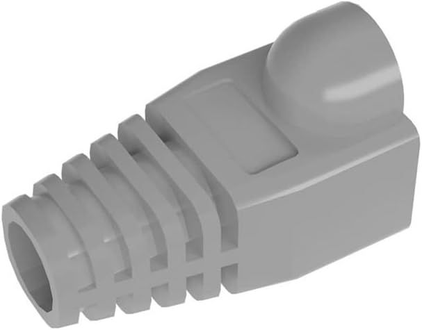 50 Pcs Cat5 Cat5E Cat6 Strain Relief Boot, RJ45 Plug Connector Cover Modular Network Plug Connector Cap Cable Connector Boots, Grey