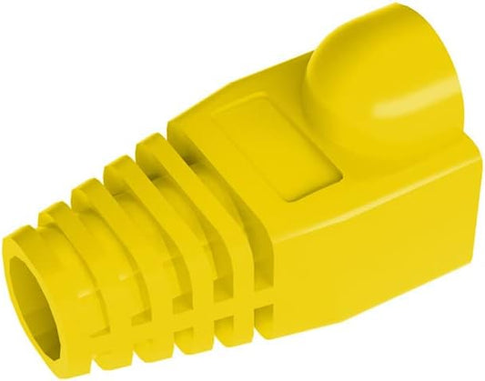 50 Pcs Cat5 Cat5E Cat6 Strain Relief Boot, RJ45 Plug Connector Cover Modular Network Plug Connector Cap Cable Connector Boots, Yellow