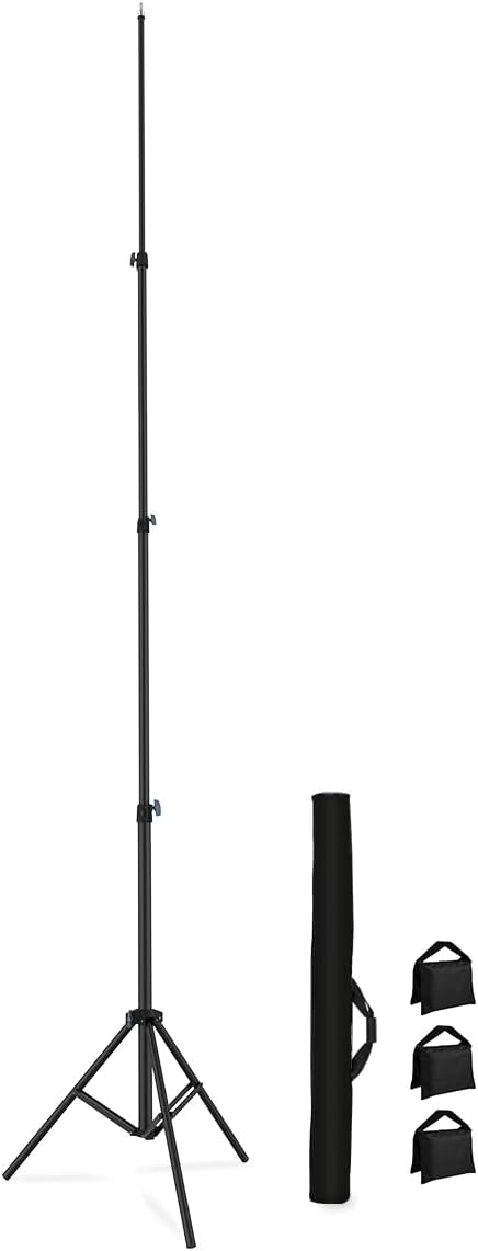 20FT/6M Tripod Stand - Heavy Duty Tripod Stand - Tall Tripods Air-Cushioned Telescoping Light Stand for Photography Overhead Shots, Sports(Aluminum Alloy)