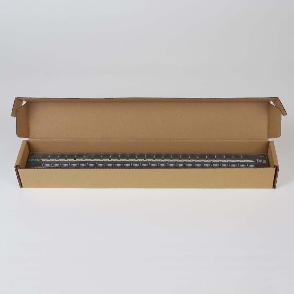 ICC CAT6 Feed-Through Patch Panel, 48 Port, 1U Rackmount, RJ45 Ethernet Patch Panel, No Punch Down, PoE++ and TAA Compliant, Black