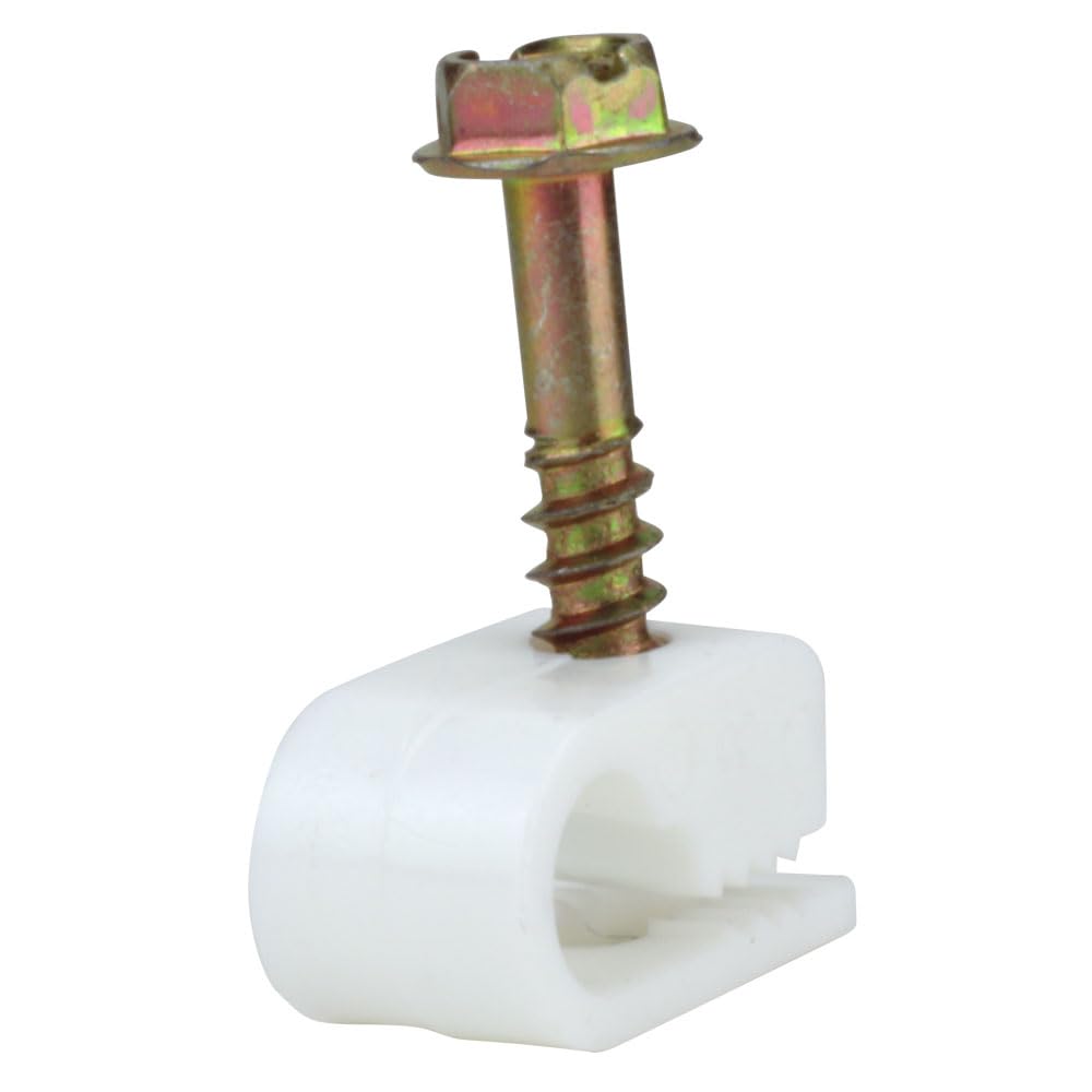 Skywalker Flexible Single Cable Screw Clips (Pack of 100 / White)