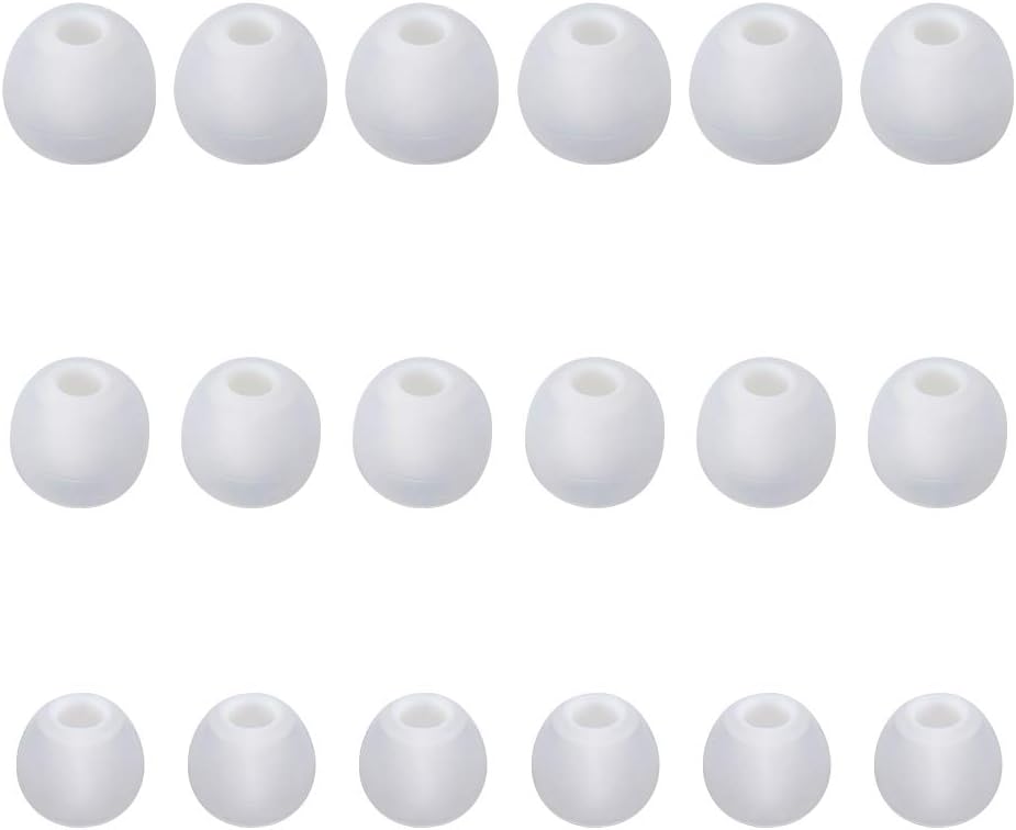 Earbud Tips Soft Silicone Earbuds Replacement Tips Fit for in-Ear Headphones(Inner Hole from 3.8mm - 4.0mm Earphones) 9 Pairs S/M/L,White