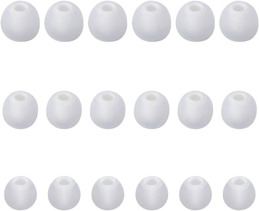 Earbud Tips Soft Silicone Earbuds Replacement Tips Fit for in-Ear Headphones(Inner Hole from 3.8mm - 4.0mm Earphones) 9 Pairs S/M/L,White