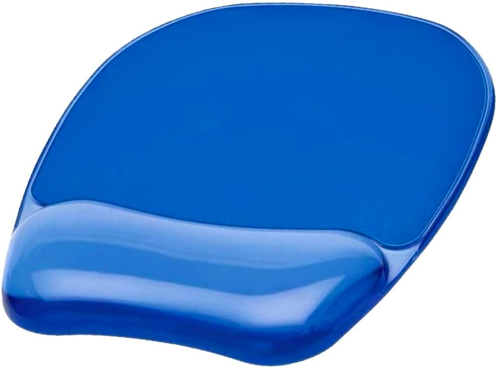 Crystal Gel Mouse Pad Wrist Rest, Ergonomic Mouse Pad Effectively Wrist Fatigue, Transparent Soft Gel Wrist Rest, Non-Slip Base & Stain and Water-Resistant, Blue, 7.99x9.33x1.1in