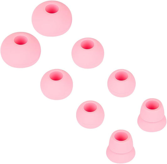 4 Pairs Silicone Earbud Tips Replacement Earbuds Cap Ear Tips Compatible with Powerbeats 1/2/3 Wireless Beats by Dre Headphones,(Pink)