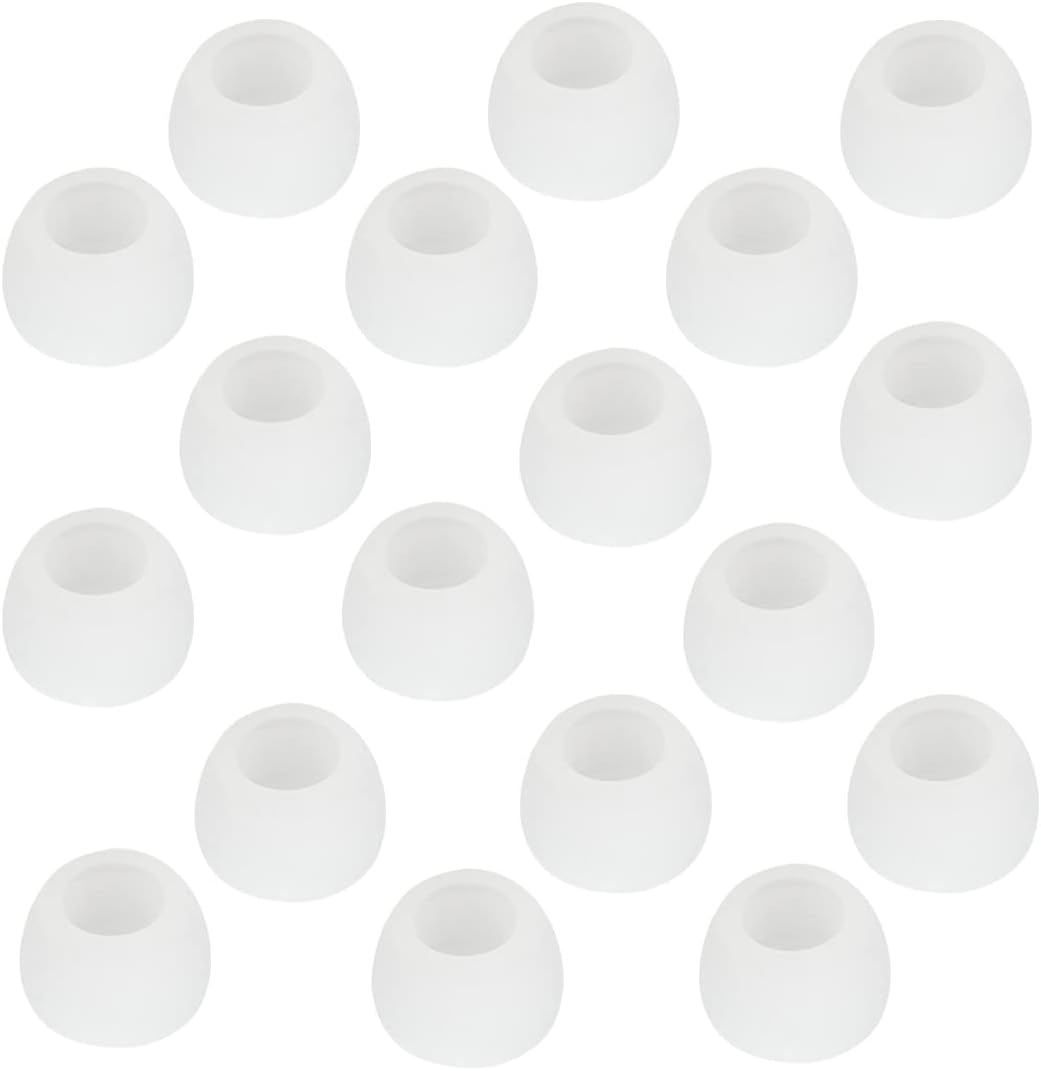 Earbud Tips - Replacement Earbud Covers & Headphone Earpads - Compatible With Powerbeats 2/3, LG & Samsung Earbuds - White, 9 Pairs