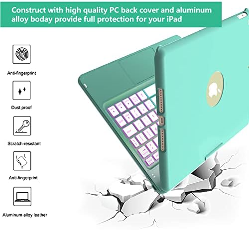 HOTLIFE Keyboard Case for iPad 10.2 - Keyboard for iPad 9th Generation & 8th & 7th Gen - Touch Wireless Backlight Keyboard - 360° Rotatable Protective Cover with Pencil Holder