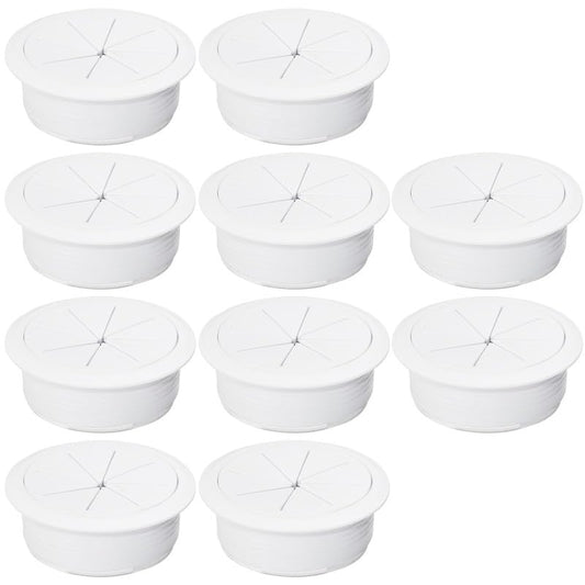 10 Pcs Desk Grommet 2" / 50 mm, Desk Hole Cover for Cables White, Cable Grommet ABS Plastic, Desk Hole Grommet for Home & Office Pc, Detachable Cable Cord Organizer