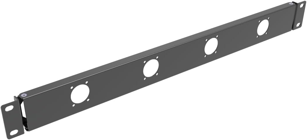 1U Hinged 4D Rack Panel 4 D-Series XLR HDMI Audio Rack Mount Panel for 19 inches Rack Mount (4D)