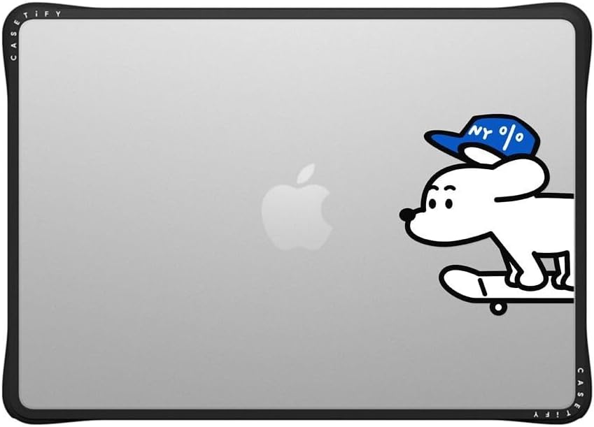 CASETiFY Impact MacBook Air 13.6" (M2-M4) Case [Cushioned Impact Corners/Scratch-Resistant/Anti-Slip Grip] - Skater John (Standard) - Clear Black