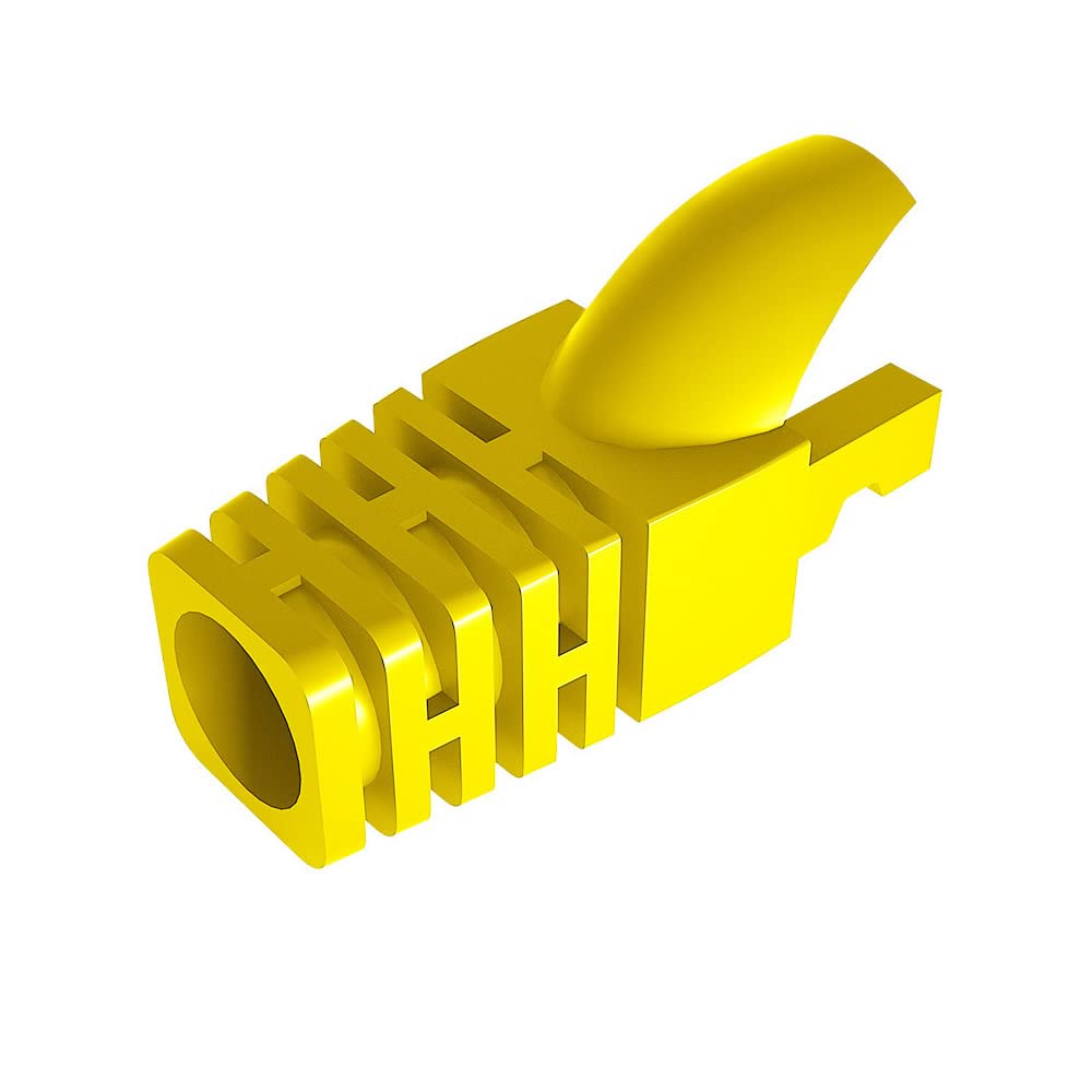 50 Pcs Cat5 Cat5E Cat6 Strain Relief Boot, RJ45 Plug Connector Cover Modular Network Plug Connector Cap Cable Connector Boots, Yellow