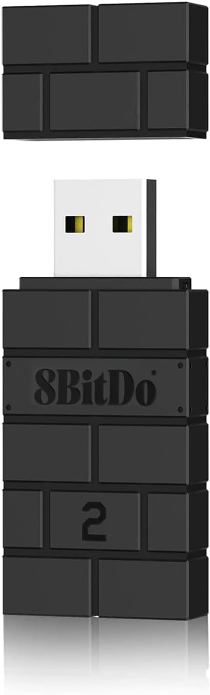 8Bitdo Adapter Switch Controller Adapter 2 USB Wireless for Switch/Switch 2, Windows, Mac & Raspberry Pi, Compatible with Xbox Series X & S Xbox One Bluetooth Controller, PS5/PS4/PS3 Controller