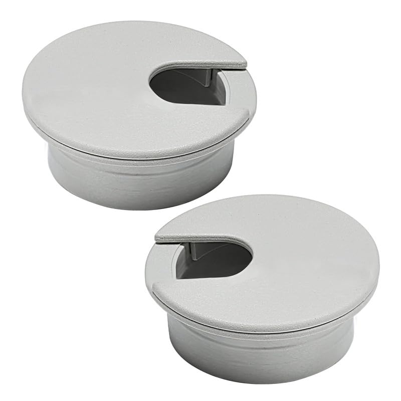 2 Pcs Desk Grommet 1-3/8" / 35 mm, Desk Cord Hole Cover, Cable Grommet ABS Plastic, Desk Hole Grommet for Home & Office Pc, Detachable Cable Cord Organizer-Light Grey