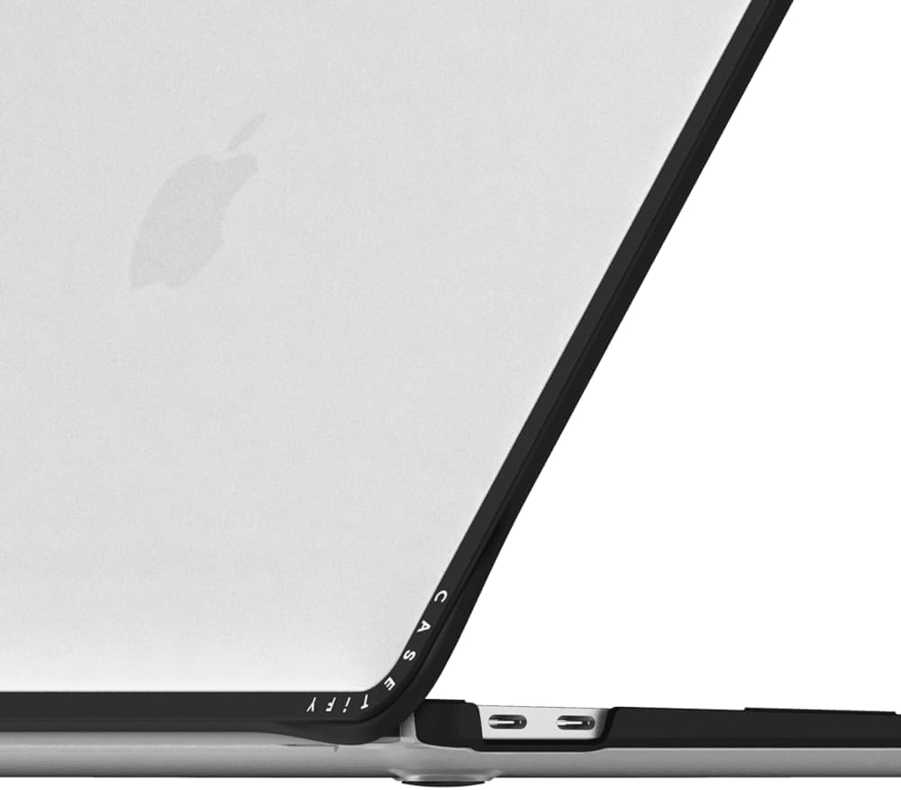 CASETiFY Impact MacBook Air 13" (M1/Intel) Case [Cushioned Impact Corners/Scratch-Resistant/Anti-Slip Grip] - Good Vibes - Clear Black