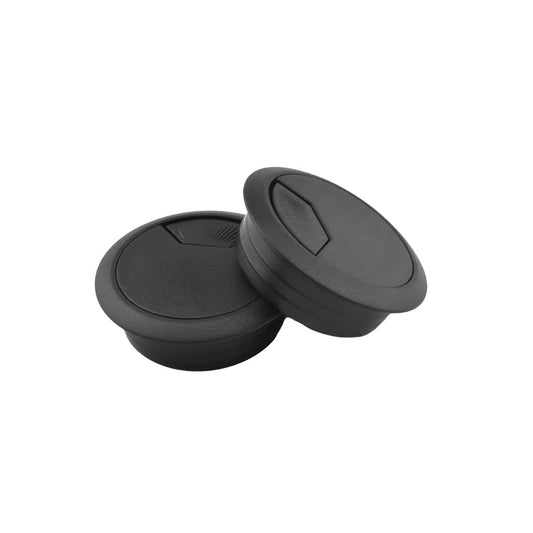 HAHIYO 2Pcs 2Inch/50mm Black ABS Plastic Sector-shaped Desk Grommet Wire Grommet Cable Management Cord Hole Cover Desk Wire Hole Insert Wire Organizer for Computer Office Home School Equipment Systems
