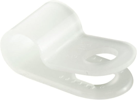 GTSE White Nylon Plastic Cable Clamps, 3/16" Screw Mounts for Cable, Rope, Tube Management, 100 Pack