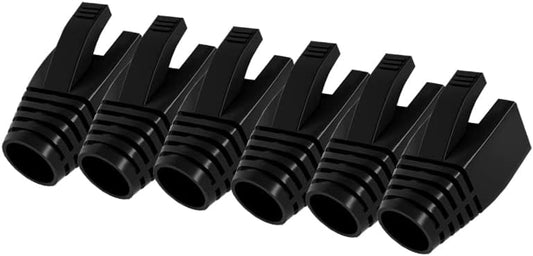 50 Pcs Cat7 Cat7A Cat8 Strain Relief Boot, RJ45 Plug Connector Cover Modular Network Plug Connector Cap Cable Connector Boots, Black