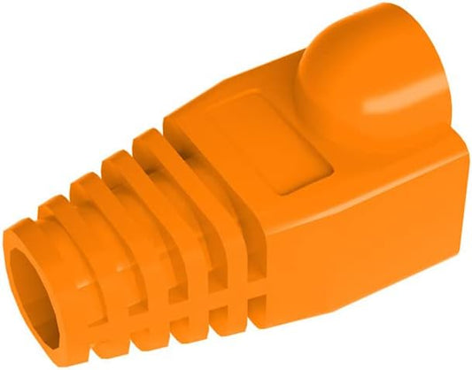 50 Pcs Cat5 Cat5E Cat6 Strain Relief Boot, RJ45 Plug Connector Cover Modular Network Plug Connector Cap Cable Connector Boots, Orange