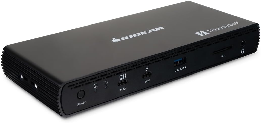 IOGEAR Quantum Thunderbolt 5 Dock Pro - 10 Devices - 80gbps - 2.5G - TB5 Host Dual 8K 60hz / Triple 4K Display 120hz - USB-A, SD 4.0, Audio - TAA - 140W Host Power - Includes PSU - Win 11 — GTD58KTAA