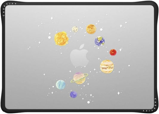 CASETiFY Impact MacBook Air 13.6" (M2-M4) Case [Cushioned Impact Corners/Scratch-Resistant/Anti-Slip Grip] - Solar System - Clear Black