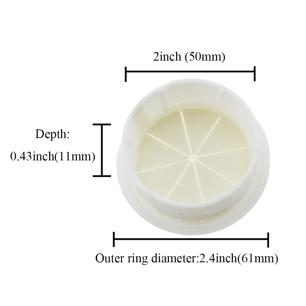 HAHIYO 2Pcs 2Inch/50mm White ABS Plastic Eight-petaled Desk Grommet Wire Grommet Cable Management Cord Hole Cover Desk Wire Hole Insert Wire Organizer for Computer Office Home School Equipment Systems