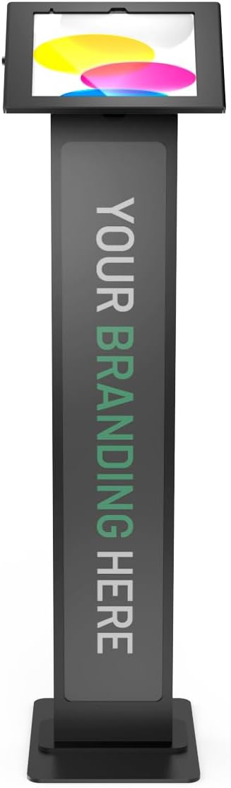 iPad 10th-11th (A16) Gen, Apex Enclosure Brandable Floor Stand - Black