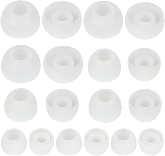 Earbud Tips - 9 Pairs Replacement Ear Tips Compatible With Powerbeats 2/3, LG, Samsung Earbuds - White