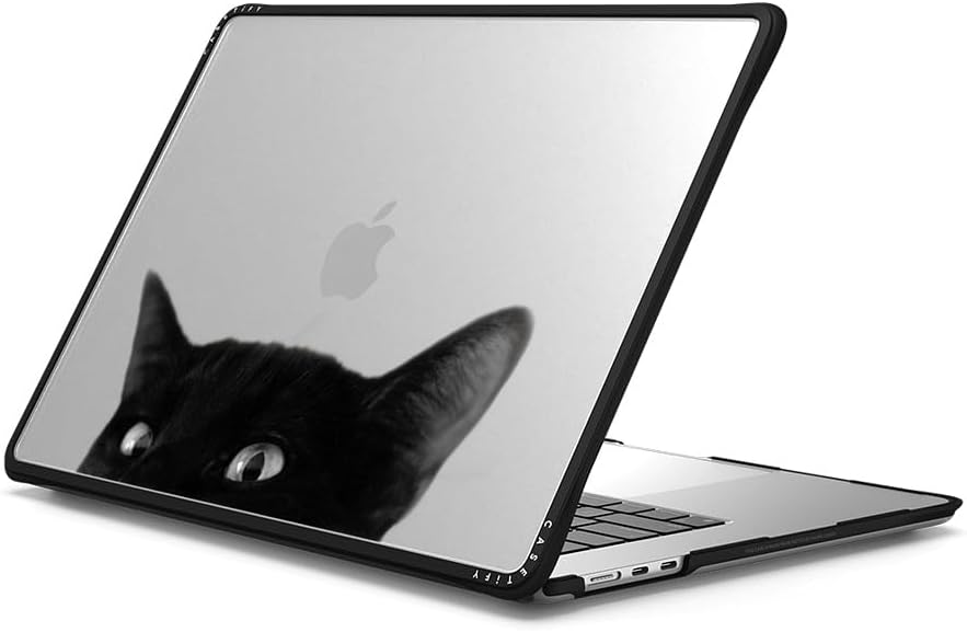 CASETiFY Impact MacBook Air 15" (M2-M4) Case [Cushioned Impact Corners/Scratch-Resistant/Anti-Slip Grip] - CAT - Clear Black