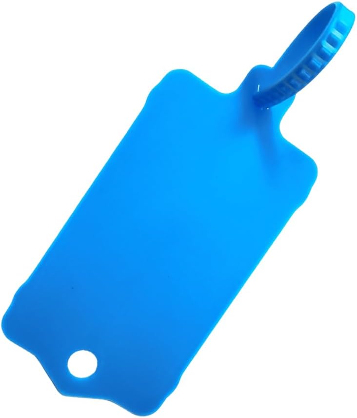 100pcs Reusable Blank Plastic Tags Ties Key Tags 1.45"*2.48" Serrated Tension Sealing Strap with Large Label Plastic Tie Mark Label Waterproof Hang Sign Write on Tag (Blue, 100pcs)