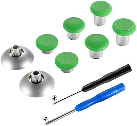 eXtremeRate 8 in 1 Green Metal Magnetic Thumbsticks Analog Joysticks for Xbox One, for Xbox Series X|S and PS4 Controller with T8H Cross Screwdrivers