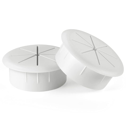 HYCC 2 Pack 2 Inch Flexible Desk Grommet,Organize Wires and Cables on Office Equipment, Computer Components, Entertainment Systems Effectively - Color: White
