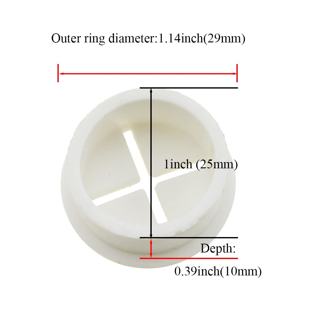 HAHIYO 4Pcs 1Inch/25mm White Flexible Rubber Desk Grommet Wire Grommet Cable Management Cord Hole Cover Desk Wire Hole Insert Wire Organizer for Computer Office Home School Equipment Systems
