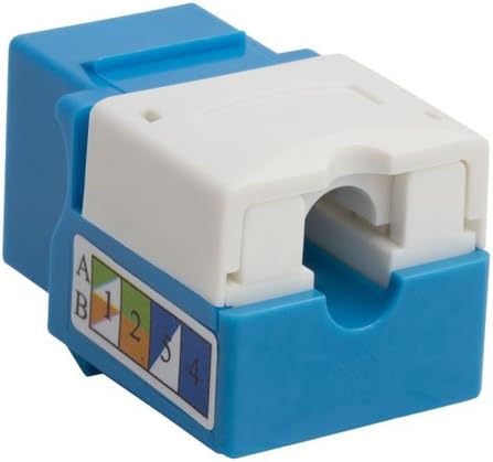 Cmple - RJ45 Keystone Jack 90 Degree Cat6 Keystone Jack Insert Punch Down RJ45 Connectors Female for Wall Plates, Patch Panels, Patch Cables, Ethernet Cables - Blue