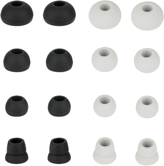 8 Pairs Replacement Earbud Tips Earbud Covers Silicone Tips Compatible with Powerbeats 1/2/3 Wireless Beats by Dre Headphones,Earbud Replacement Tips(Black+Light Gray)