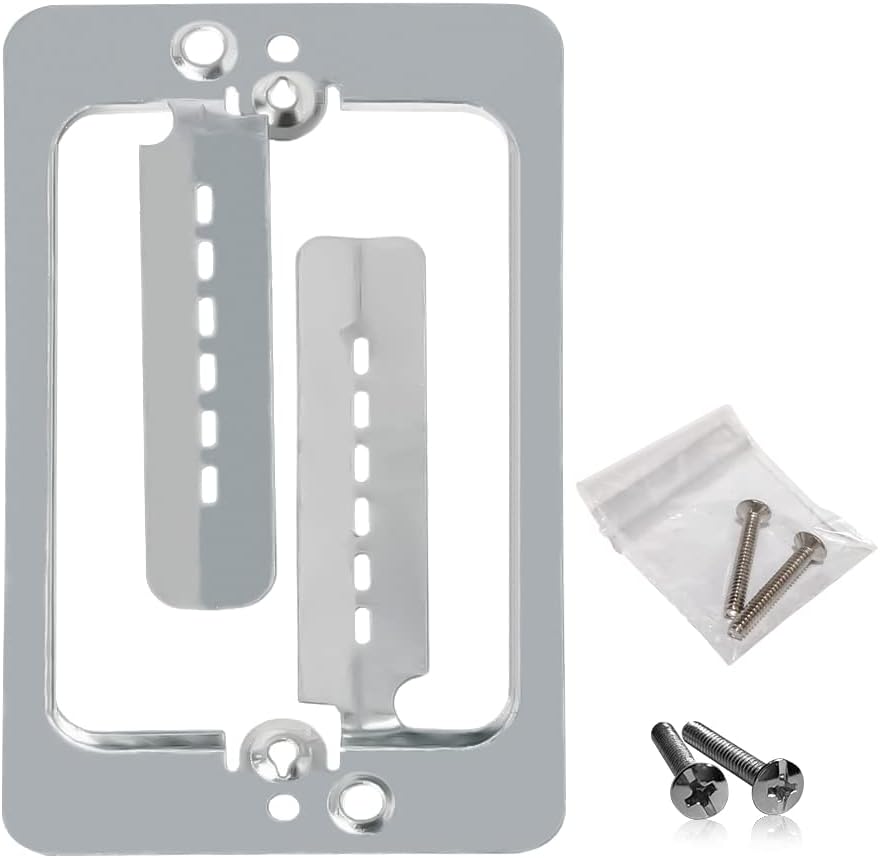 LV1 Low Voltage Mounting Bracket 1 Gang (10 Pack) – Single Gang Drywall Brackets for Fixing Loose Outlets or Adding New Outlet Wall Plates, Telephone Wires, Network Cables, HDMI, Silver