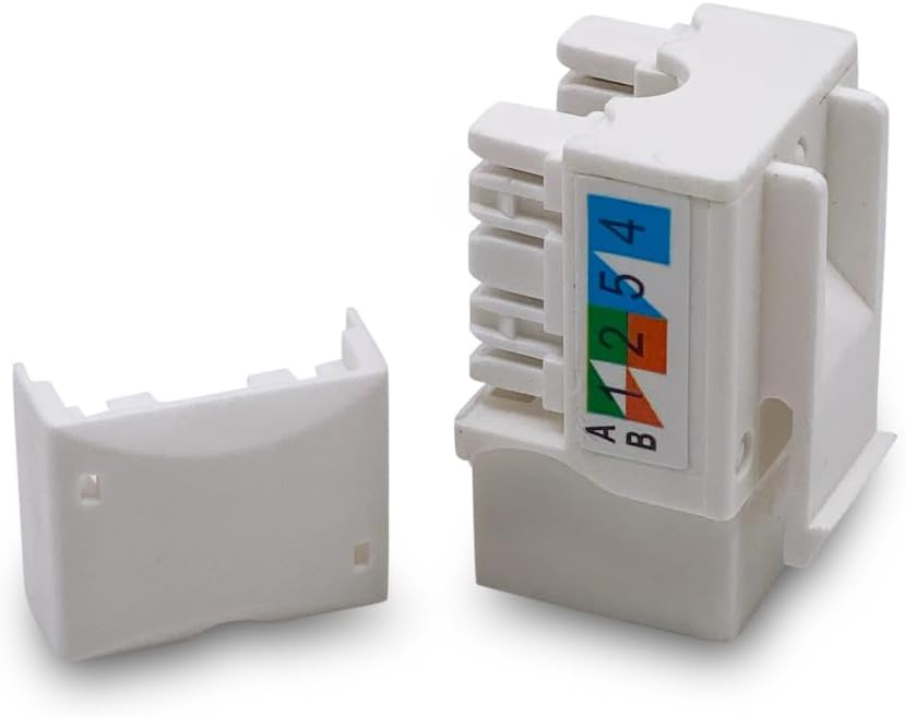 (10-Pack) [UL Listed] - Ethernet Wall Jack - Keystone Jack - Cat5/5e/6 Compatible - Cat6 Network Coupler