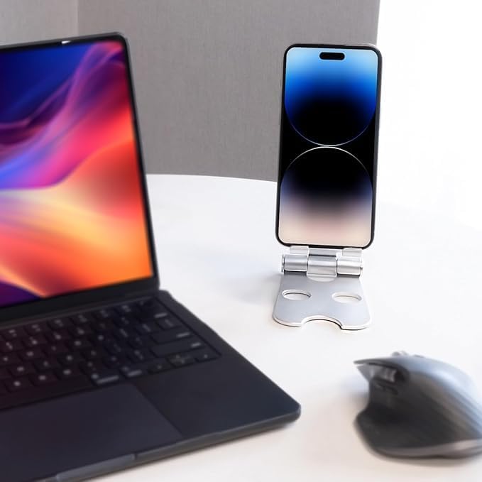 Kado Tablet Stand with Cord Holder Aluminum Alloy, Fully Adjustable Foldable Desktop Phone Stand Holder Compatible with iPad mini/Air/Pro 11/12.9, Galaxy Tablet, Kindle and Display Devices 4"-16''