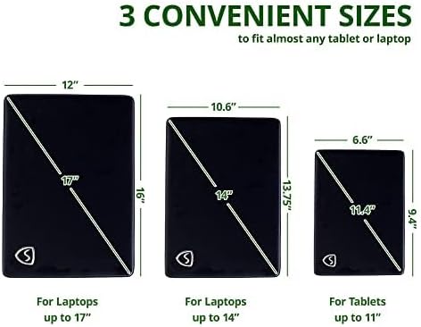 Shield Your Body - Laptop Lap Pad with SaferBody™, Anti Radiation Shield & Heat Shield Pad, EMF Blocker Laptop Pad for Up to 17in.Wide Device (15.9 x 12 inches), Jet Black PU Leather Color