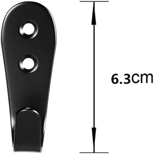 Flyisland Wall Hooks 8 Pcs, Coat Hooks Garage Hook Wall Mounted Hat Hangger Hooks Robe Hook Single Coat Hanger Heavy Duty (8 Pack, Black)