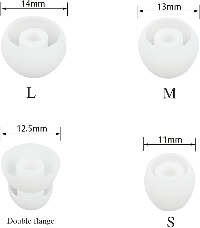 Earbud Tips Ear Tips Replacement Earbud Tips Earbud Replacement Tips Headphone Earbud Tips Earbud Tip Eartips Earbud Covers Compatible With Powerbeats Pro Beats Wireless Earphone 4 Pairs (White)