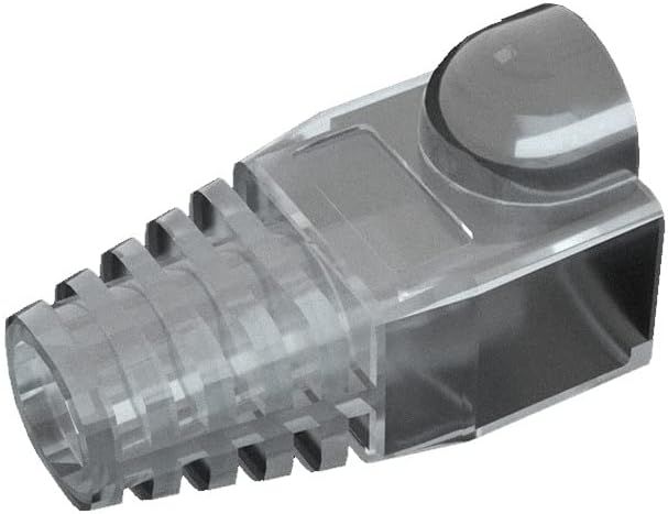 50 Pcs Cat5 Cat5E Cat6 Strain Relief Boot, RJ45 Plug Connector Cover Modular Network Plug Connector Cap Cable Connector Boots, Transparent
