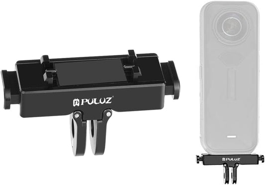 PULUZ Quick Release Base Plate Adapter Bracket for Insta360 X5 / Ace Pro/Pro 2 Cameras - Aviation Aluminum Mount (Black)