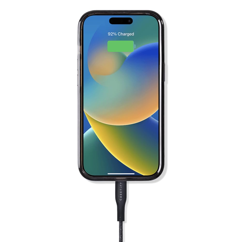 CASETiFY Powerthru USB-C to Lightning Cable (2m/6.6ft) - Black