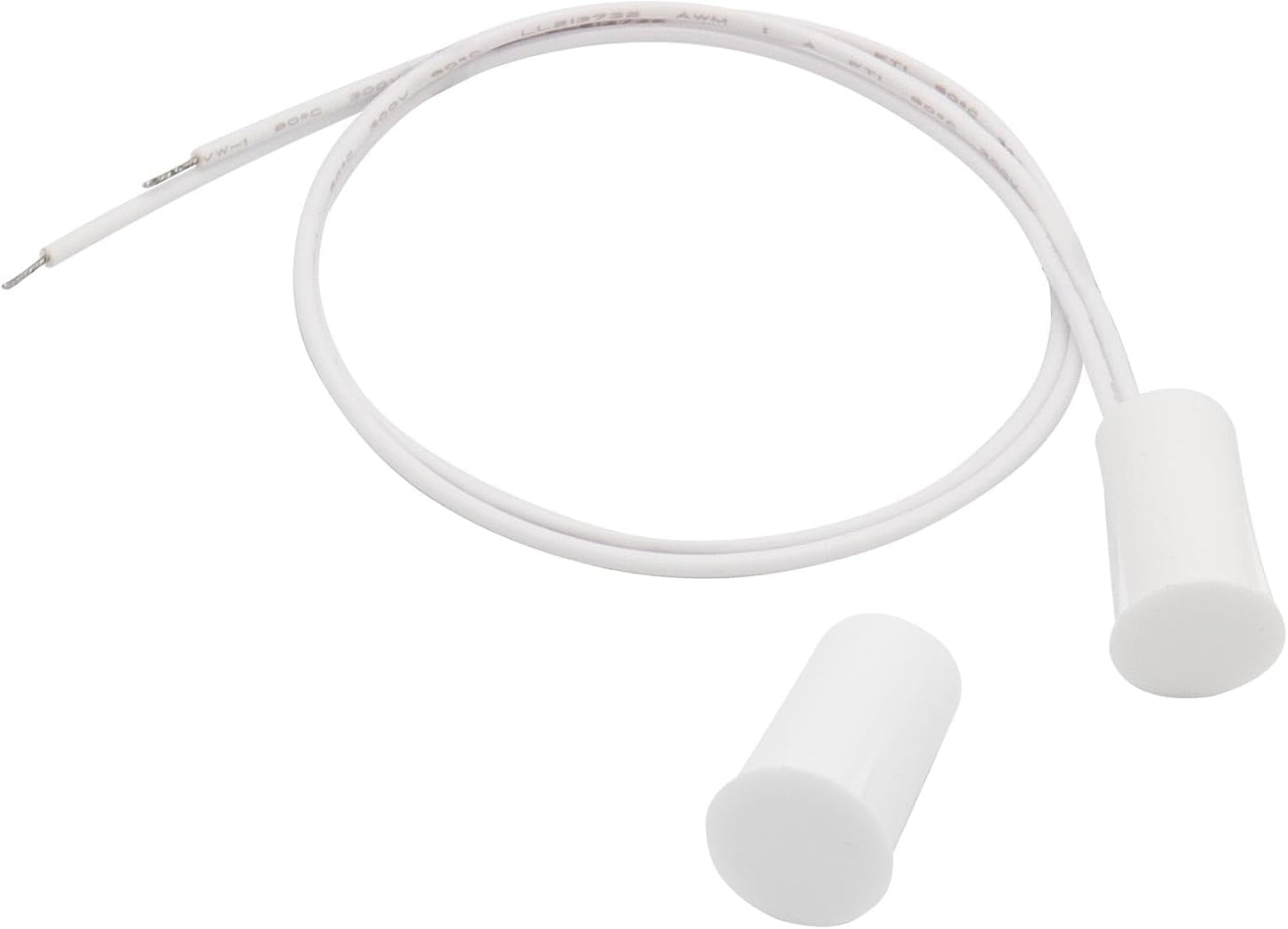 4PCS Recessed Wired Security Window Door Contact Sensor, Normally Closed NC, Door Alarm Magnetic Reed Switch with 2 Wire, ABS White, RC-33