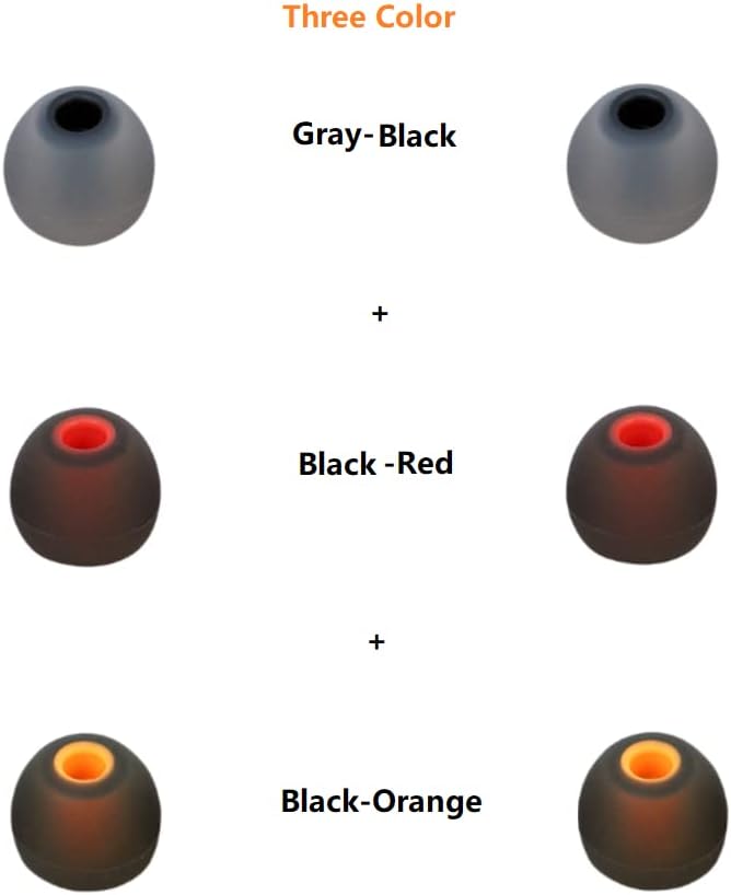 Earbud Silicone Ear Tips Earbuds Replacement Ear Tips Gels Bud for Popular in-Ear Headphones Other Inner Hole from 3.8mm - 5.1mm Earphones 9 Pairs S/M/L