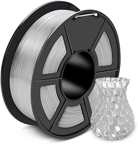 SUNLU 3D Printer Filament PETG Filament 1.75mm, Less Stringing Good Layer Adhesion High Toughness, PETG Filament 1.75 ±0.02mm, 1kg Spool(2.2lbs), Transparent