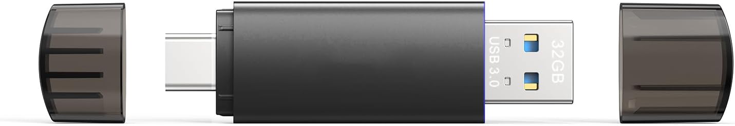32GB USB C Flash Drive Dual USB 3.0 Flash Drive Type C + USB A Portable Type-C Flash Drive 2-in-1 USB-C Thumb Drive for Smartphone Tablet Computer Mac iPhone 15 (5 Packs)