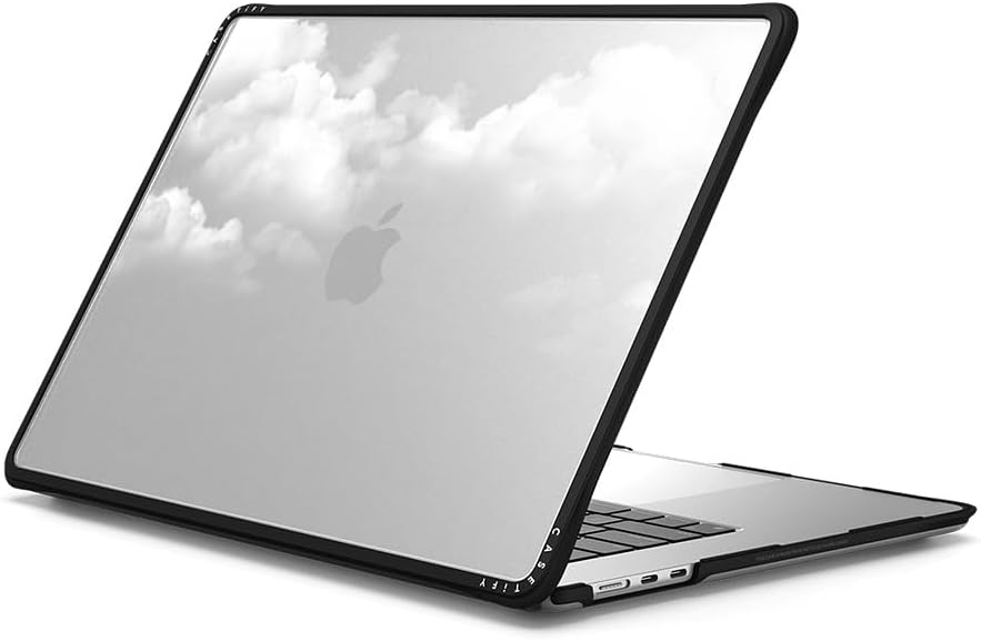 CASETiFY Impact MacBook Air 15" (M2-M4) Case [Cushioned Impact Corners/Scratch-Resistant/Anti-Slip Grip] - Clouds Clear Case - Clear Black