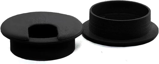 2pcs 2 Inch Desk Wire Cord Cable Grommets Hole Cover for Office PC Desk Cable Cord Organizer Plastic Cover (Black-2Pcs)